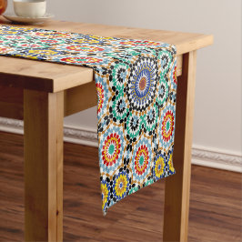 Camino De Mesa Corto Patrón boho tradicional mosaico marroquí