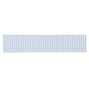 Camino De Mesa Corto Patrón clásico de Gingham azul comprobado
