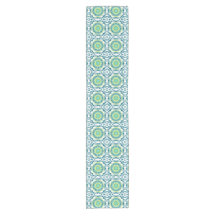 Patrón de boho verde y verde azulado