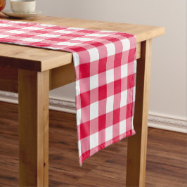 Camino De Mesa Corto Patrón de comprobación de Gingham rojo