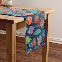 Camino De Mesa Corto Patrón de decoración de árbol de Navidad dorado mu