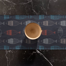 Camino De Mesa Corto Patrón de dibujo de peces