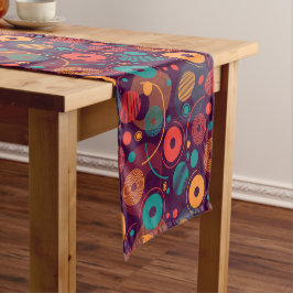 Camino De Mesa Corto Patrón de formas geométricas multicolor