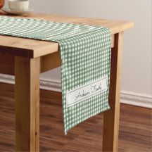 Patrón de Gingham en Verde con doble Apellido