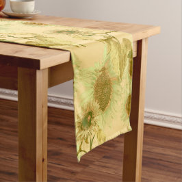 Camino De Mesa Corto Patrón de girasol grande