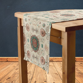 Camino De Mesa Corto Patrón de hierba de Boho