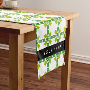 Camino De Mesa Corto Patrón de hojas, hojas verdes, nombre