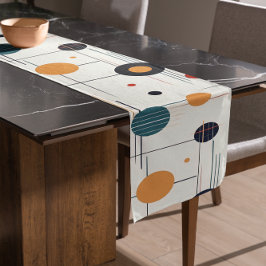 Camino De Mesa Corto Patrón geométrico de Mid Century