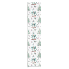 Camino De Mesa Corto Patrón transparente para Navidades pasteles y mint