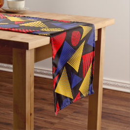 Camino De Mesa Corto Patrón triangular multicolor