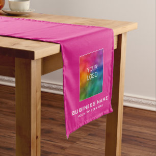 Camino De Mesa Corto Personalizado Nombre del logotipo comercial Texto 