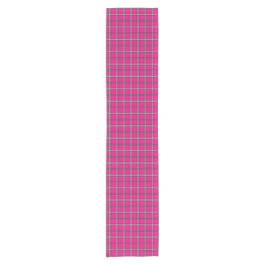 Camino De Mesa Corto Pink Black White Plaid Bright Table Runner