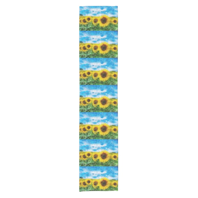 Camino De Mesa Corto Pintura de girasoles (Anverso)