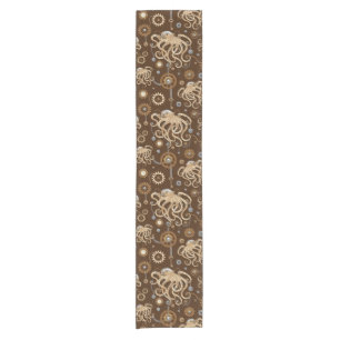 Camino De Mesa Corto Pulpo Steampunk Retro Fantasía Mecánica