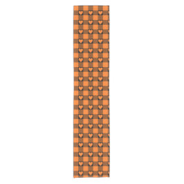 Camino De Mesa Corto Pumpkin Orange Buffalo Heart Plaid Table Runner