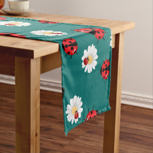 Camino De Mesa Corto Punto de polka rojo lindo Ladybug flor verano Girl