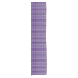 Camino De Mesa Corto Purple Gray Plaid Tartan Table Runner