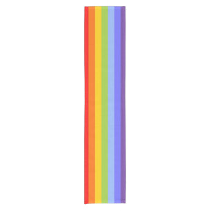 Camino De Mesa Corto RÁINBOW Stripes Pattern + tu idea