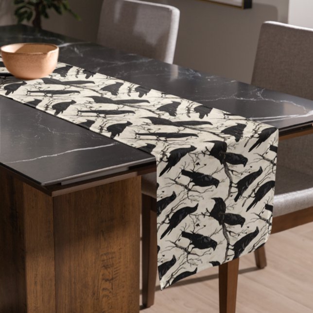 Camino De Mesa Corto Raven on Branches Halloween crows (Subido por el creador)