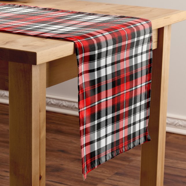 Camino De Mesa Corto Red Black White Plaid Tartan Pattern Design  (Subido por el creador)