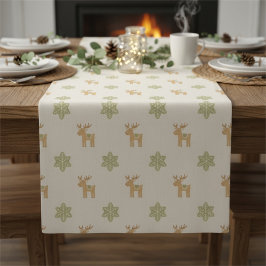 Camino De Mesa Corto Reindeer Christmas Table Runner Holiday