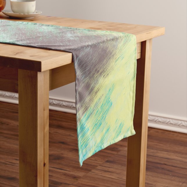 Camino De Mesa Corto Resumen de mármol turquesa, verde y malva (In Situ)