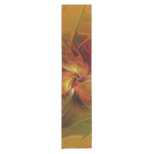 Camino De Mesa Corto Resumen Naranja rojo Brown Flor de arte fractal ve