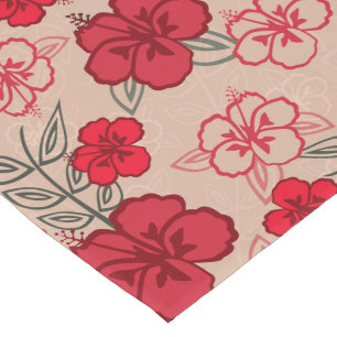 Camino De Mesa Corto Rojo hawaiano del modelo del hibisco