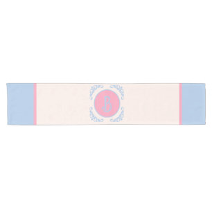 Camino De Mesa Corto Rosa y azul personalizados