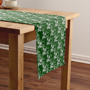Camino De Mesa Corto RUNNER DE TABLA BLANCA DE 1-VERDE-14x72in de estil