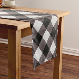 Camino De Mesa Corto Rústico granjero de Buffalo Plaid Check Patterado