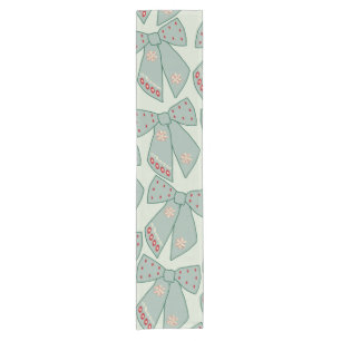 Camino De Mesa Corto Sage Green Bows