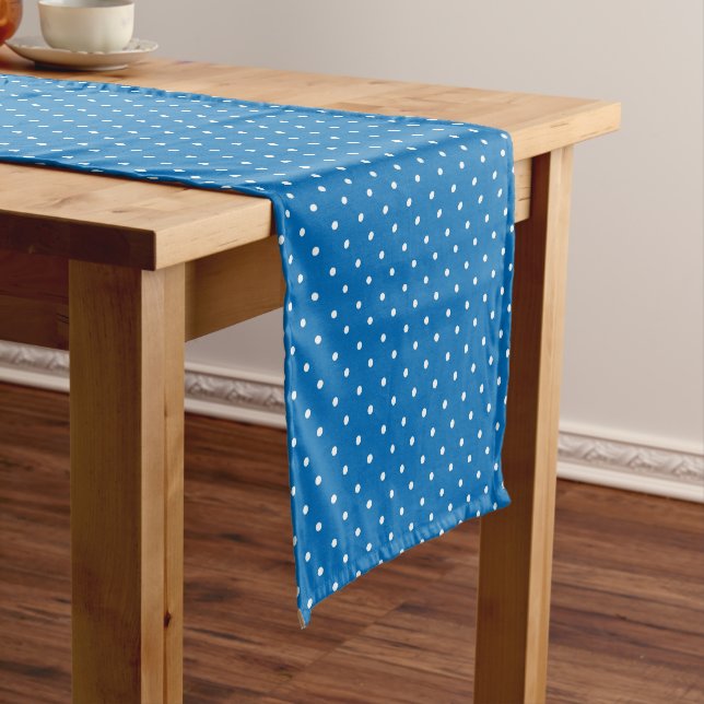 Camino De Mesa Corto Seamless blue background polka dot pattern  (In Situ)
