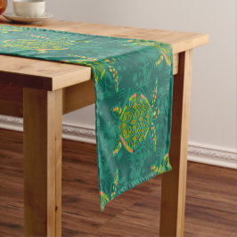 Camino De Mesa Corto Seaturtle Aquamarine Table Runner