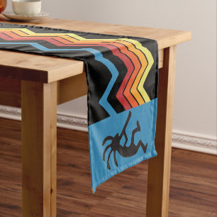 Camino De Mesa Corto Silhouette negra azul suroccidental Kokopelli