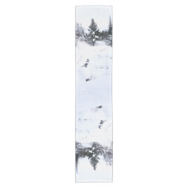Camino De Mesa Corto Snowy Forest Table Runner