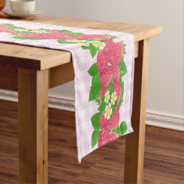 Camino De Mesa Corto Strawberry Pink Gingham