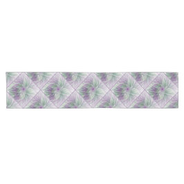 Camino De Mesa Corto Sueño de flores, abstracto arte fractal verde púrp