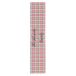 Camino De Mesa Corto Tartan de Cuadros Clásico de Invierno Rojo, Verde,