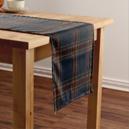 Camino De Mesa Corto Tartan Plaid Burgundy Heritage | Lujo Estilo Antig