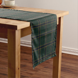 Camino De Mesa Corto Tartan Plaid de la herencia esmeralda | Lujo Diner