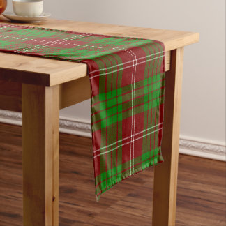 Camino De Mesa Corto Tartan Plaid Festivo Rojo Verde Blanco