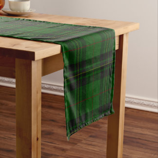 Camino De Mesa Corto Tartan Plaid Verde Bosque Rojo Amarillo