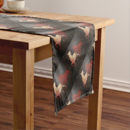 Camino De Mesa Corto Taurean Bulls Animal Art