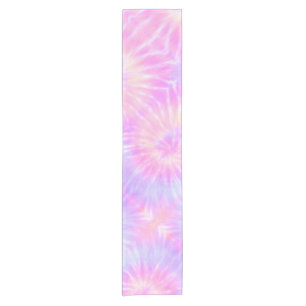 Camino De Mesa Corto Tiedye Pastel Arcoiris Espiral Hippie Tye