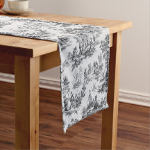 Tile de jouy negro y blanco elegante