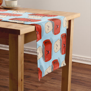 Camino De Mesa Corto Tostada de kawaii y personalizado de tostadora roj