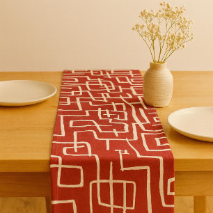 Camino De Mesa Corto Twist & Turn Red White