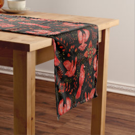 Camino De Mesa Corto  Vibrant floral and leafy pattern designs