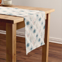 Vintage Blue Floral Table Runner